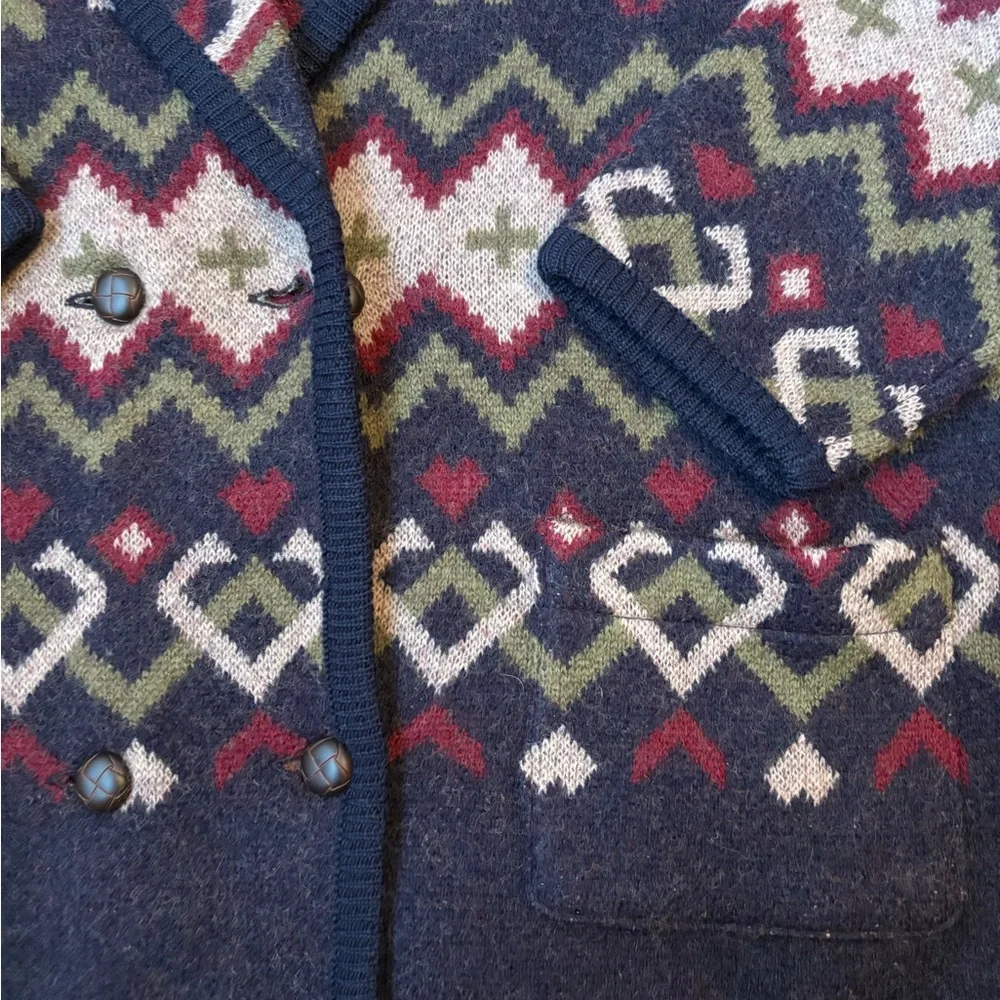 Vintage Aztec / Navajo / Tapestry unbranded button up woven jacket, sz L - Picture 2 of 6